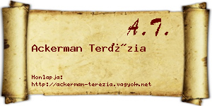 Ackerman Terézia névjegykártya